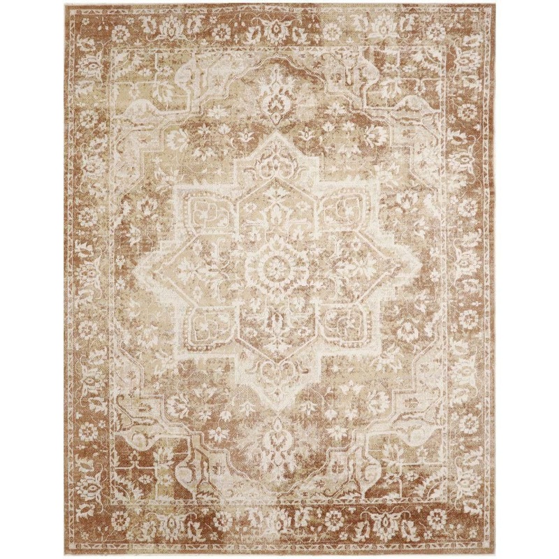 Nourison Astra Machine Washable Rust 8 ft. x 10 ft. Distressed Traditional Area Rug 133712