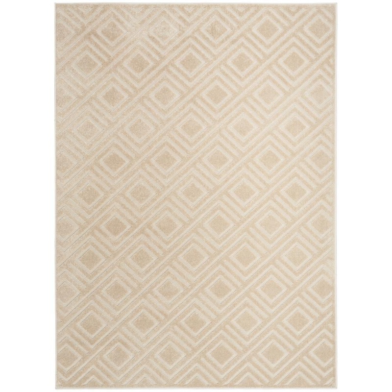 Nourison Casual Beige 7 ft. x 9 ft. Checker Contemporary Area Rug 983930