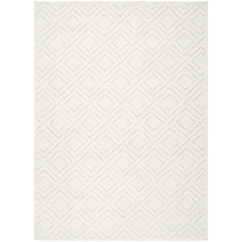 Nourison Casual Ivory 7 ft. x 9 ft. Checker Contemporary Area Rug 984371