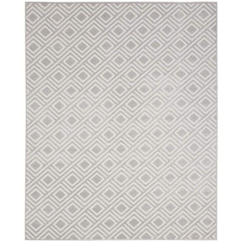 Nourison Casual Light Grey 9 ft. x 12 ft. Checker Contemporary Area Rug 984463