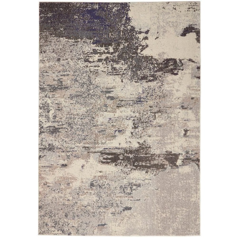 Nourison Celestial Ivory/Grey 4 ft. x 6 ft. Abstract Modern Area Rug 149084