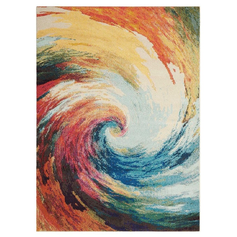 Nourison Celestial Wave Multicolor 5 ft. x 7 ft. Abstract Contemporary Area Rug 337993