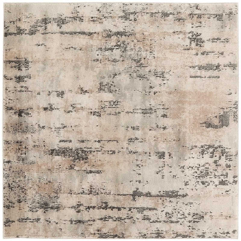 Nourison Concerto Beige Grey 4 ft. x 4 ft. Abstract Contemporary Square Area Rug 956255