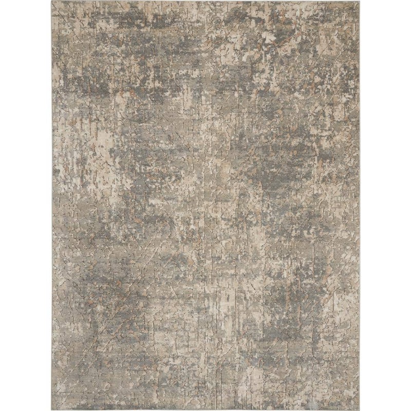 Nourison Concerto Beige/Grey 7 ft. x 10 ft. Abstract Rustic Area Rug 748898