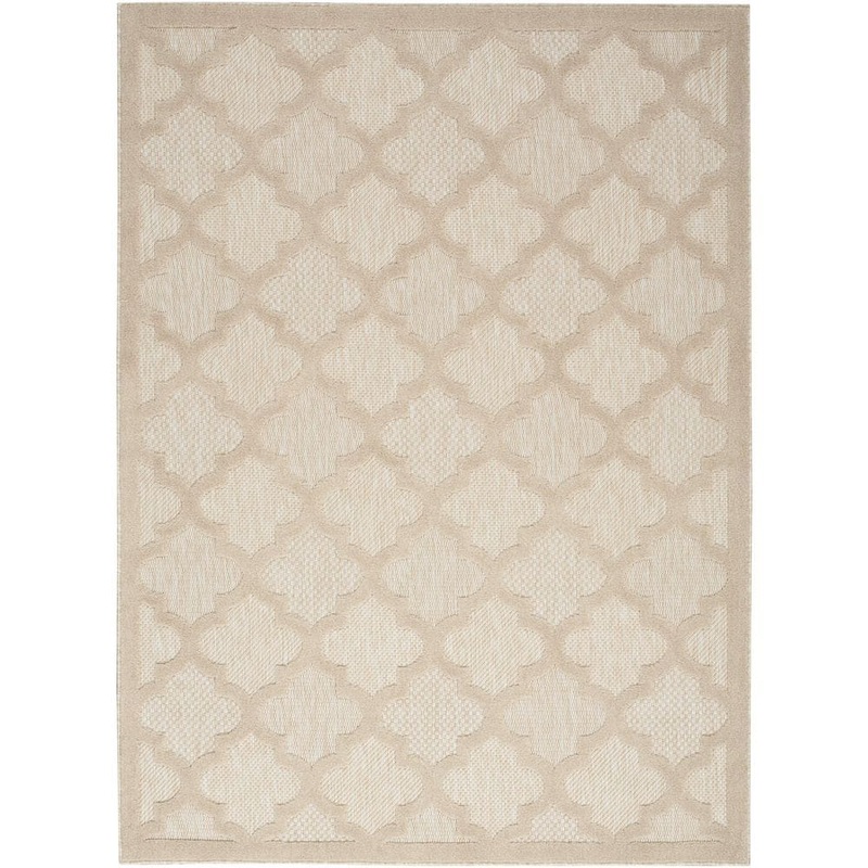 Nourison Easy Care Cream 4 ft. x 6 ft. Trellis Contemporary Area Rug 945112