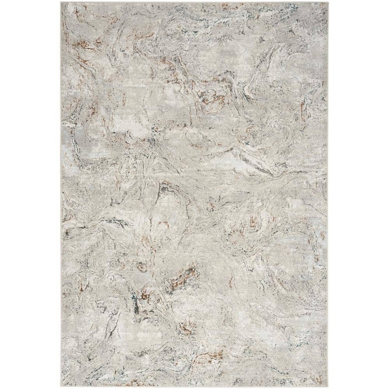 Nourison Glam Grey Multicolor 4 ft. x 6 ft. Abstract Contemporary Area Rug 955753