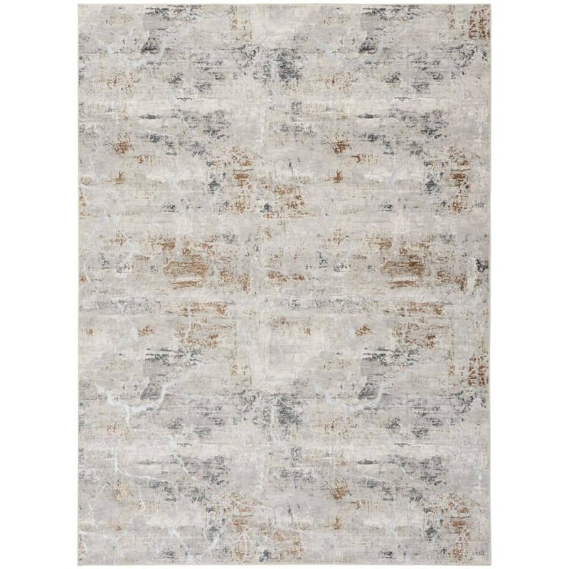 Nourison Glam Grey Multicolor 8 ft. x 10 ft. Abstract Contemporary Area Rug 956033