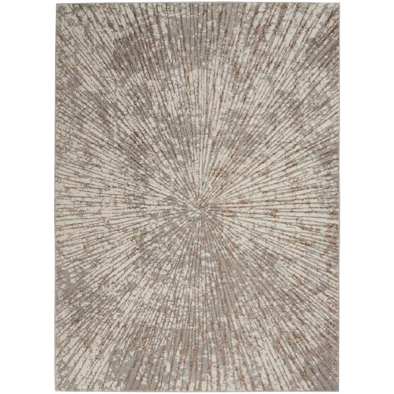 Nourison Glow Grey Mocha 6 ft. x 9 ft. Abstract Contemporary Area Rug 942647