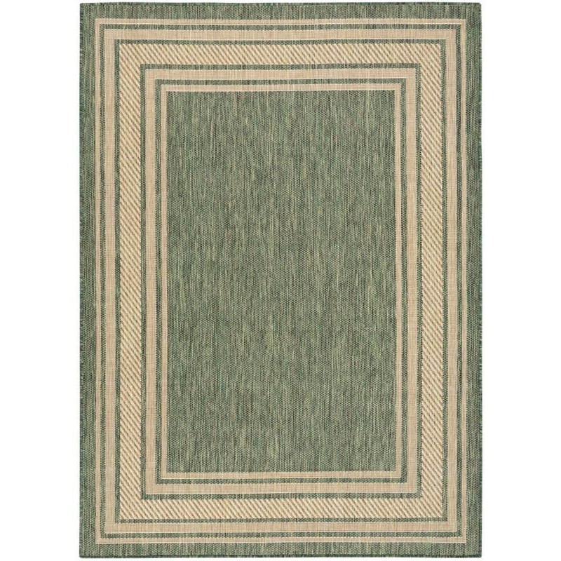Nourison Horizon Green 4 ft. x 6 ft. Indoor/Outdoor Bordered Contemporary Area Rug 128411