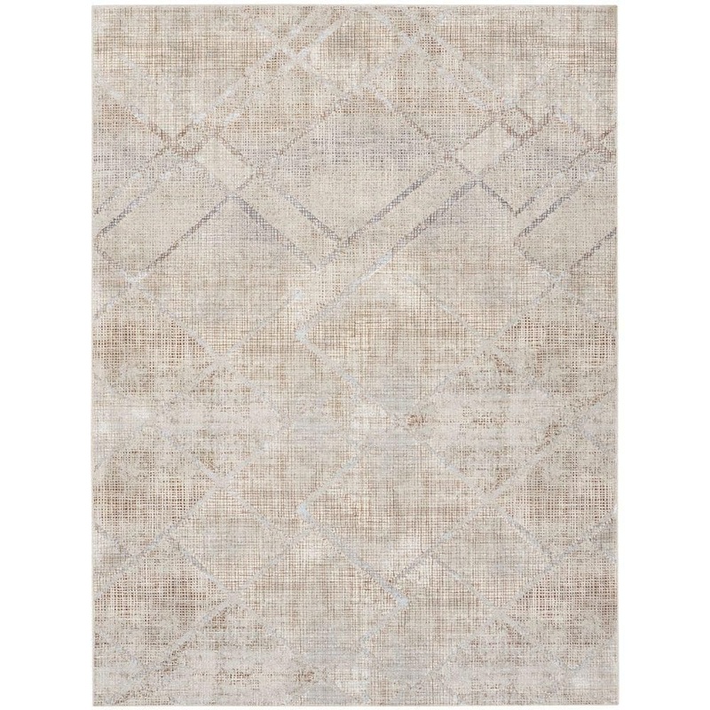 Nourison Iliana Grey Mocha 8 ft. x 10 ft. Diamond Contemporary Area Rug 909213