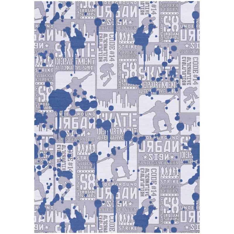 Nourison Imagination Blue 5 ft. x 7 ft. Graphic Contemporary Area Rug 134795
