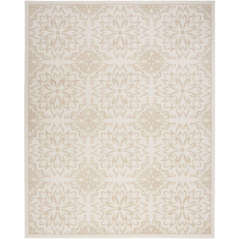 Nourison Jubilant Ivory Beige 7 ft. x 10 ft. Floral Transitional Area Rug 975515
