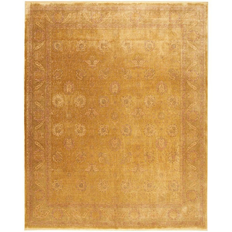 Nourison Luxurious Gold 5 ft. x 7 ft. Distressed Traditional Area Rug 957962