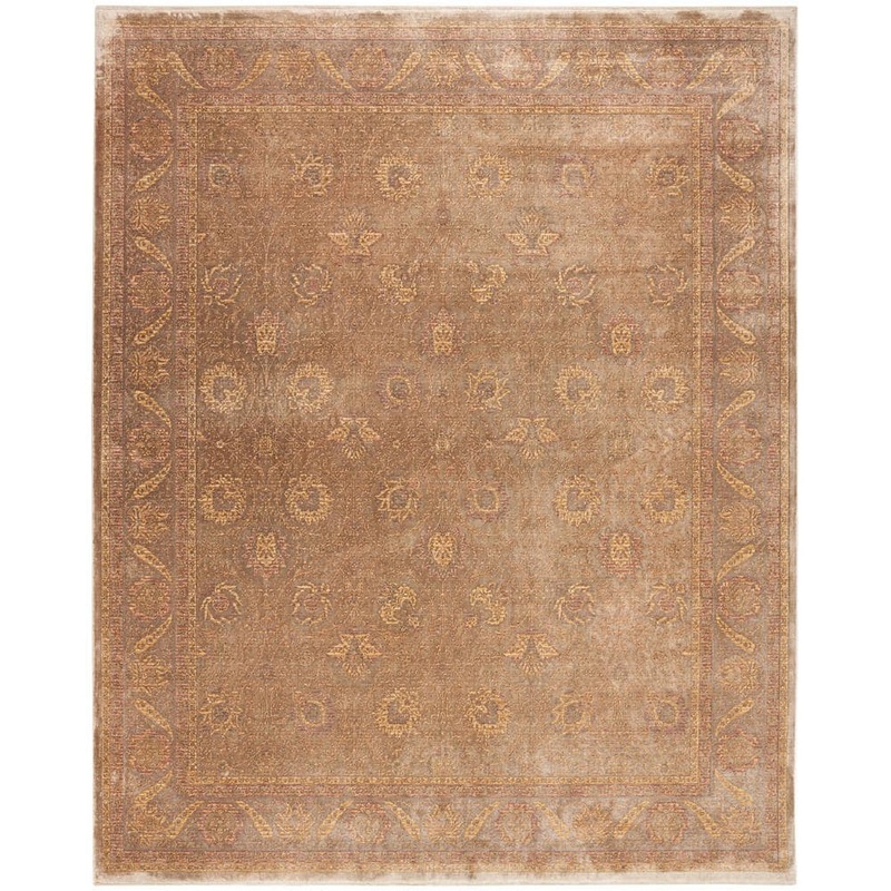 Nourison Luxurious Taupe 9 ft. x 12 ft. Distressed Traditional Area Rug 957948