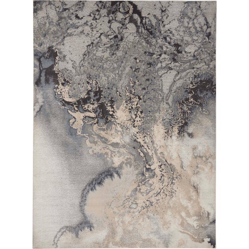 Nourison Maxell Grey 9 ft. x 12 ft. Abstract Contemporary Area Rug 819550