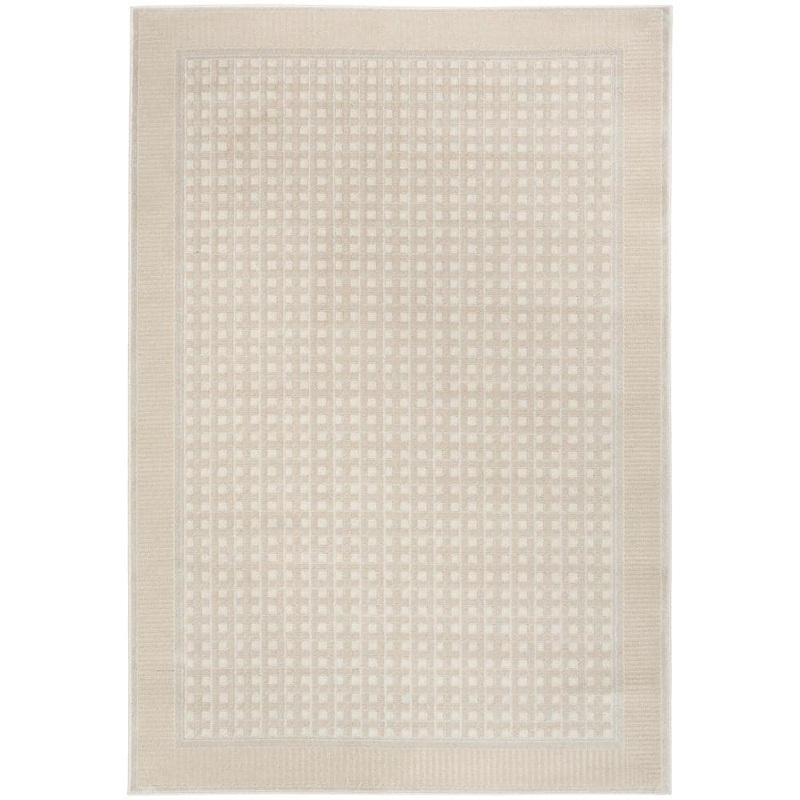 Nourison Nordic Beige 4 ft. x 6 ft. Geometric Contemporary Area Rug 119716