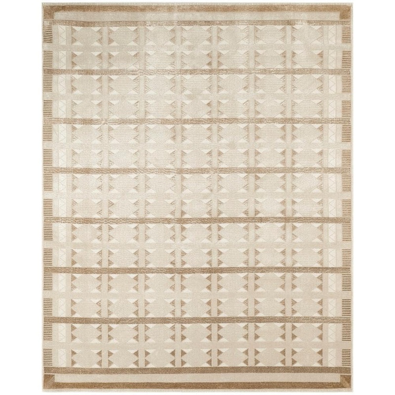 Nourison Nordic Taupe 8 ft. x 10 ft. Geometric Contemporary Area Rug 120095
