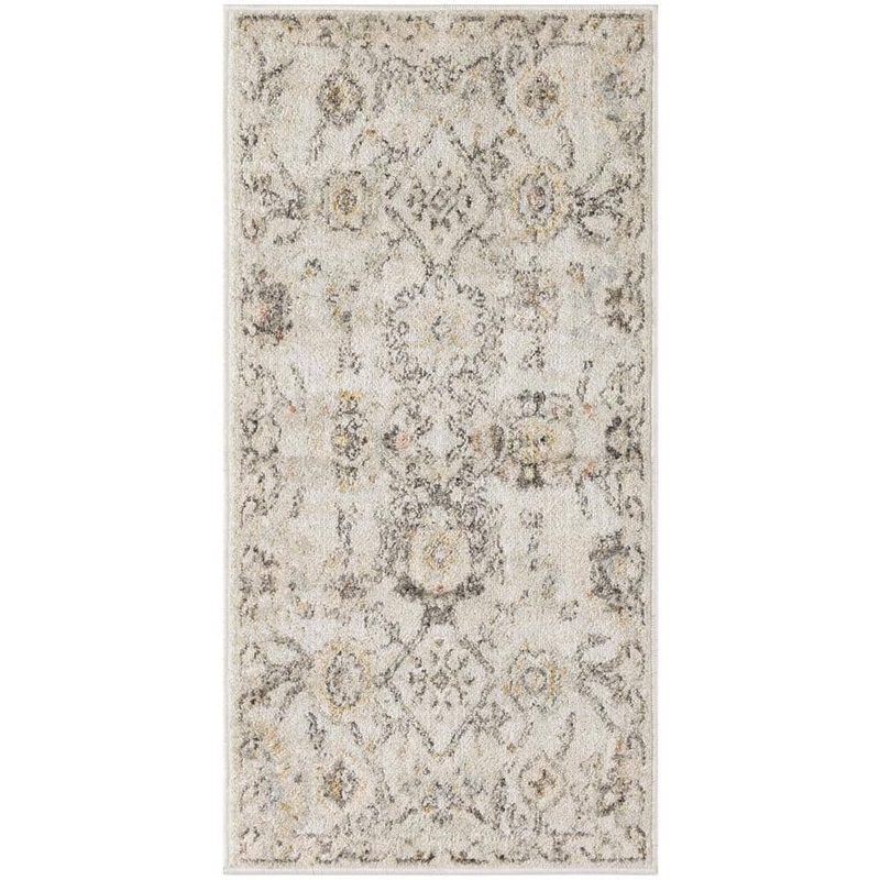 Nourison Oushak Home Grey 2 ft. x 4 ft. Floral Traditional Area Rug 997012