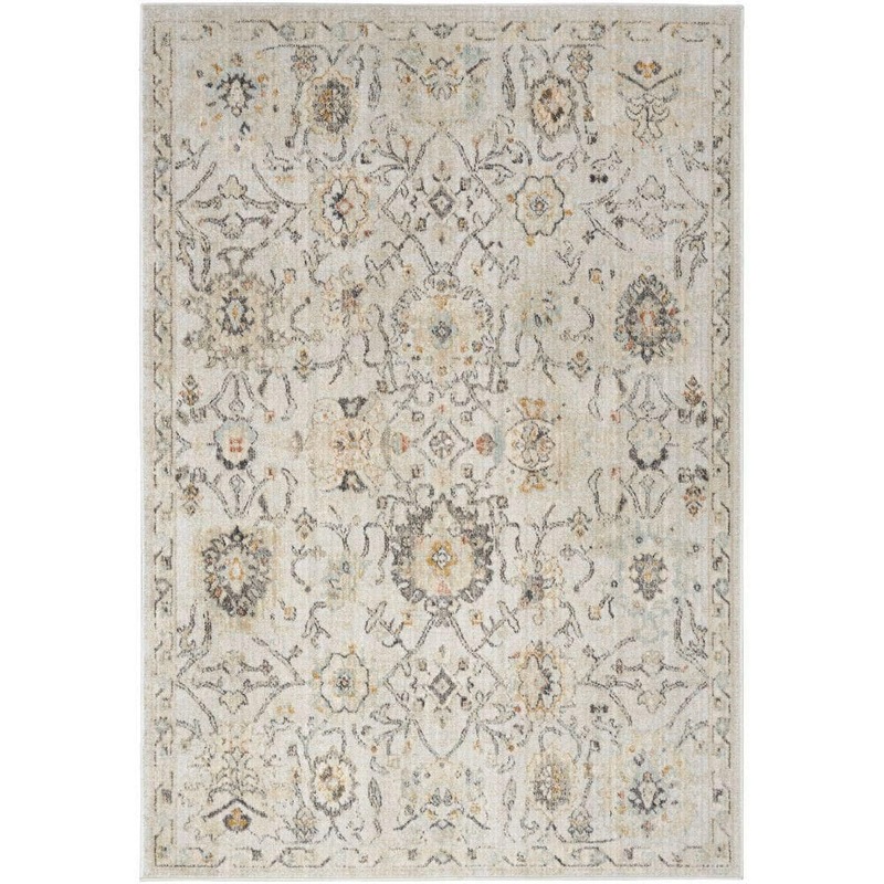 Nourison Oushak Home Grey 6 ft. x 7 ft. Floral Traditional Area Rug 949288
