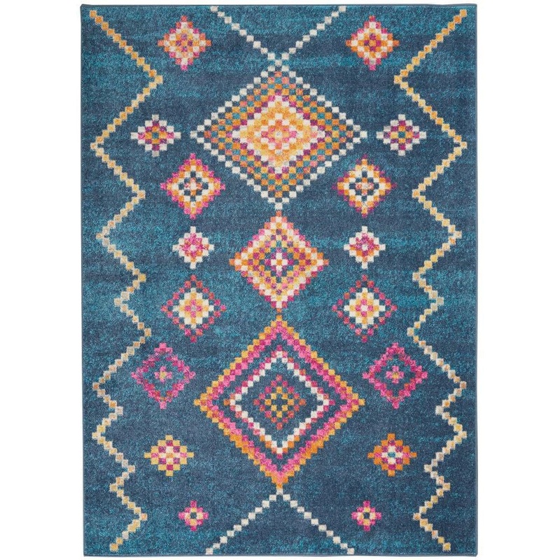 Nourison Passion Navy 4 ft. x 6 ft. Geometric Transitional Area Rug 803009