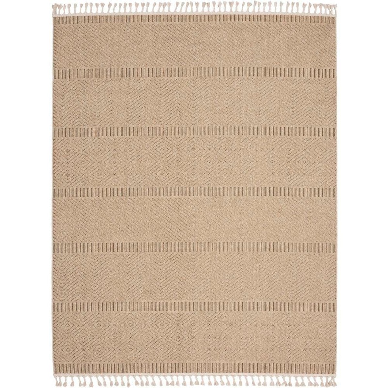 Nourison Paxton Mocha 8 ft. x 11 ft. Geometric Contemporary Area Rug 884657