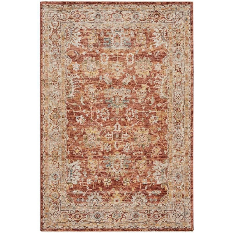 Nourison Petra Rust 5 ft. x 8 ft. Persian Vintage Floral Traditional Area Rug 027153