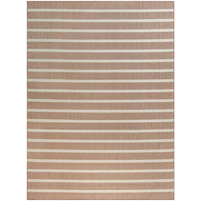 Nourison Positano Jute Ivory 9 ft. x 12 ft. Stripes Contemporary Area Rug 903297