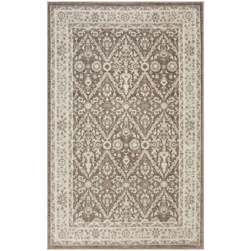 Nourison Renewed Ivory Mocha 4 ft. x 6 ft. Distressed Traditional Area Rug 991522