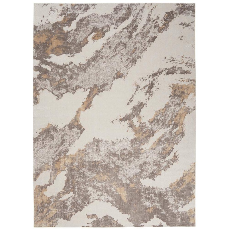 Nourison Silky Textures Brown/Ivory 8 ft. x 11 ft. Abstract Contemporary Area Rug 710017