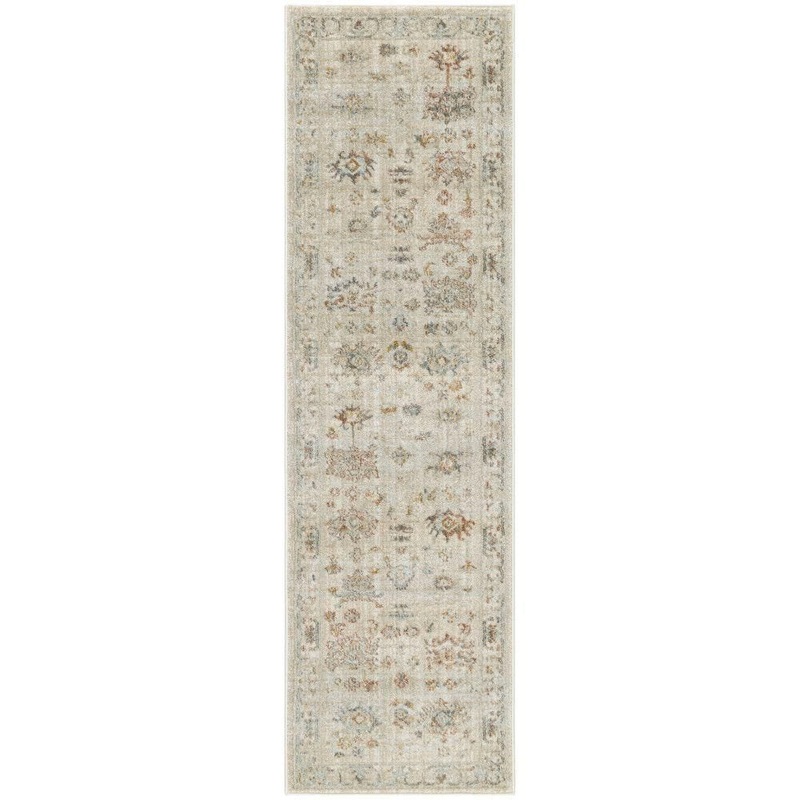 Nourison Traditional Home Beige 2 ft. x 8 ft. Distressed Traditional Runner Area Rug 937346