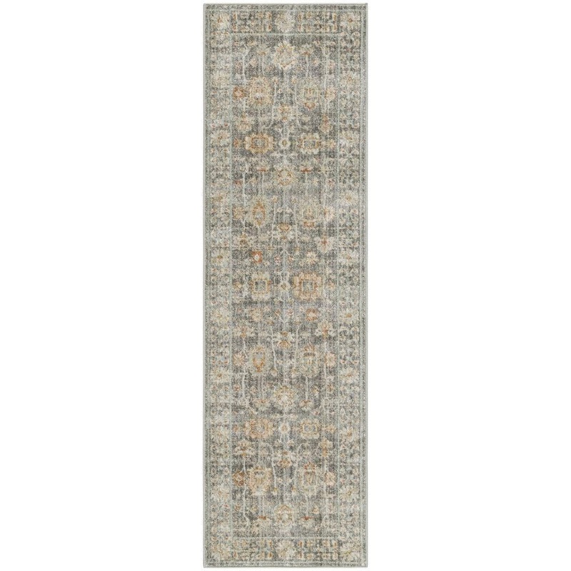 Nourison Traditional Home Grey 2 ft. x 8 ft. Distressed Traditional Runner Area Rug 936882