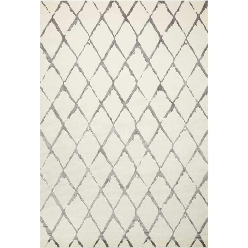Nourison Twilight Ivory/Grey 10 ft. x 14 ft. Trellis Contemporary Area Rug 293572
