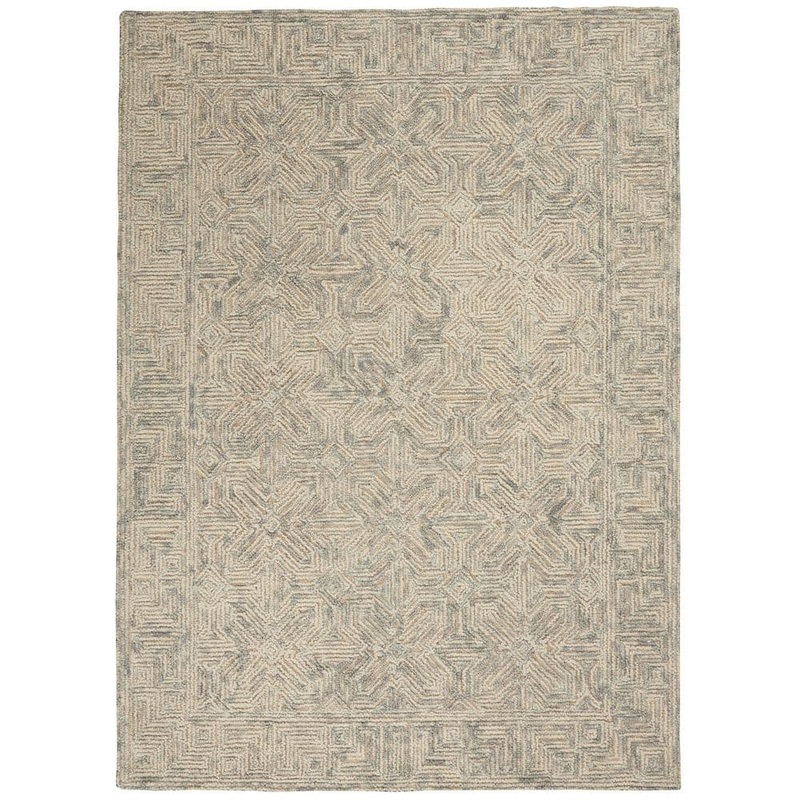 Nourison Vail Beige/Grey 5 ft. x 7 ft. Contemporary Area Rug 794826