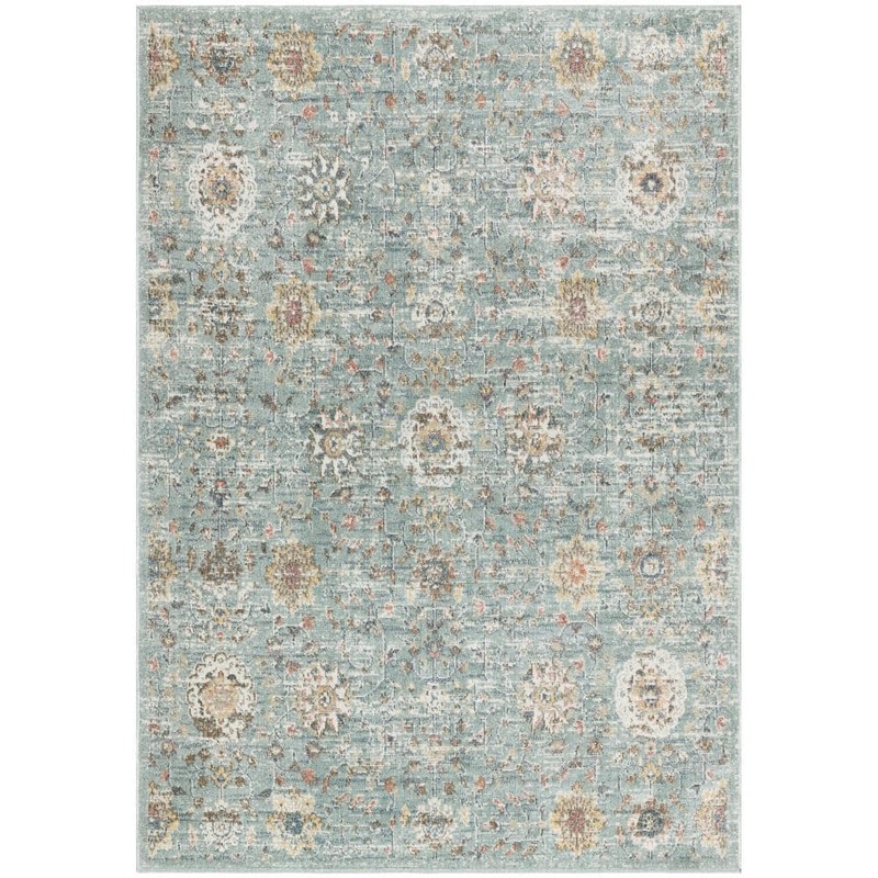 Nourison Washable Decor Blue 8 ft. x 10 ft. Medallion Traditional Area Rug 993342