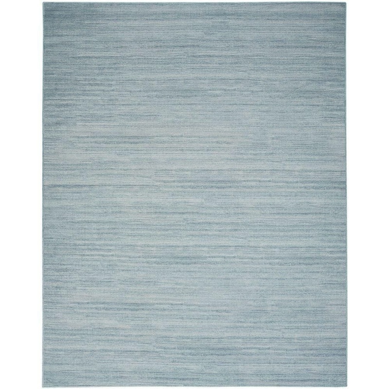 Nourison Washable Essentials Aqua 8 ft. x 10 ft. All-over design Contemporary Area Rug 949912