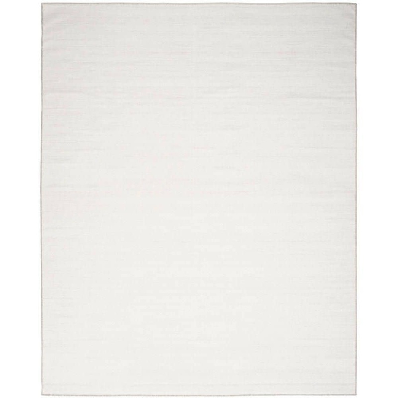 Nourison Washable Essentials Ivory Grey 9 ft. x 12 ft. All-over design Contemporary Area Rug 950215