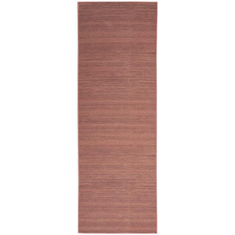 Nourison Washable Essentials Mocha 2 ft. x 8 ft. All-over design Contemporary Runner Area Rug 950369