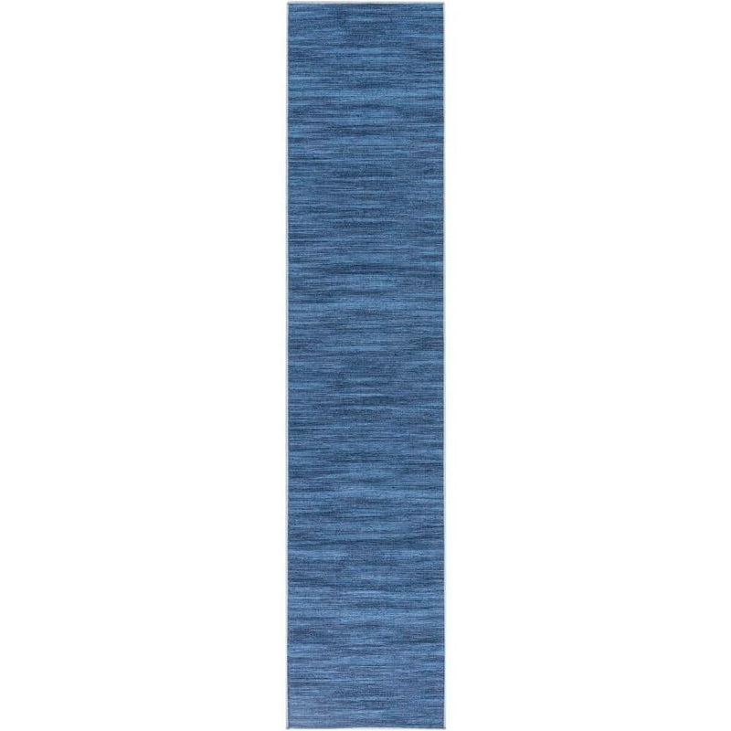 Nourison Washables Blue 2 ft. x 8 ft. Abstract Contemporary Runner Area Rug 912688