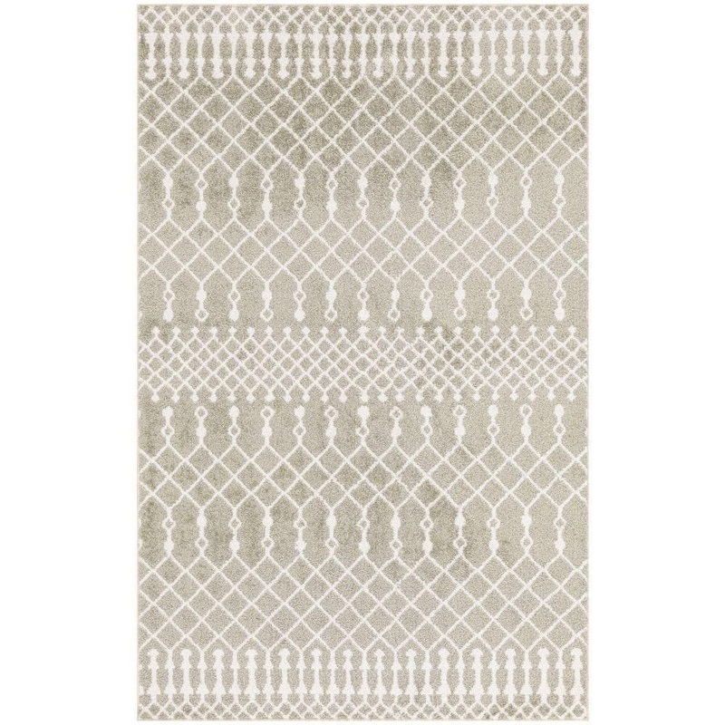 Nourison Astra Machine Washable Sage 3 ft. x 5 ft. Moroccan Transitional Area Rug 988690