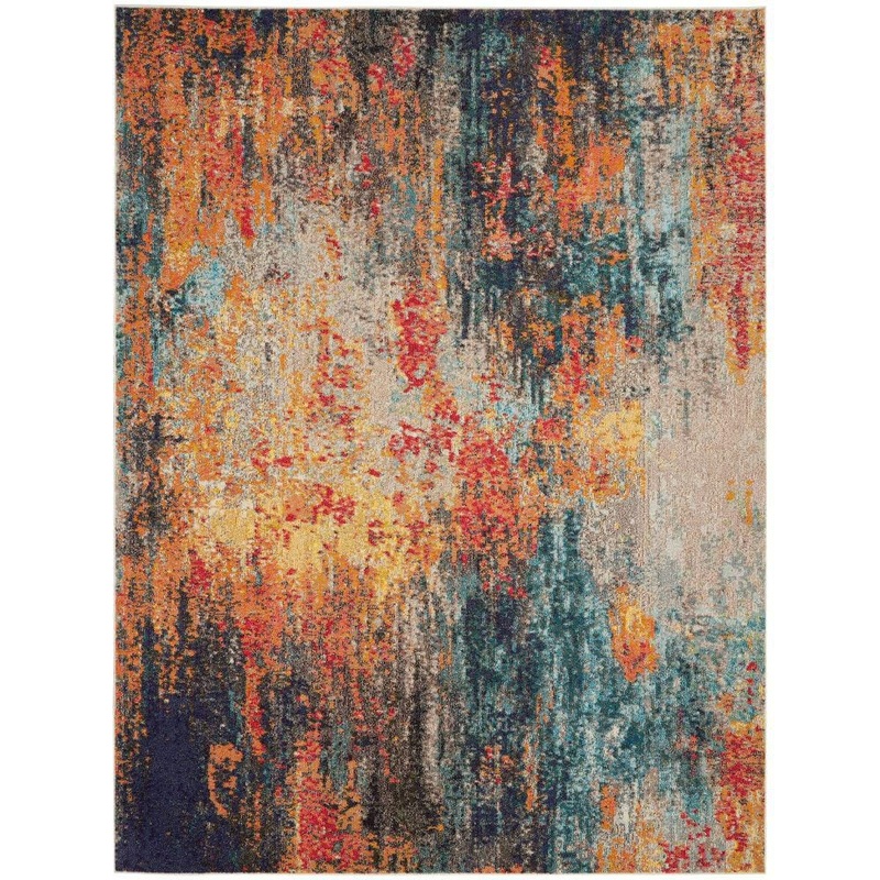 Nourison Celestial Multicolor 7 ft. x 10 ft. Abstract Contemporary Area Rug 815996