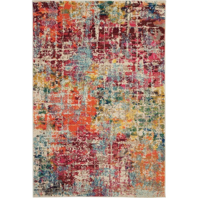 Nourison Celestial Pink/Multicolor 4 ft. x 6 ft. Abstract Vintage Area Rug 462527