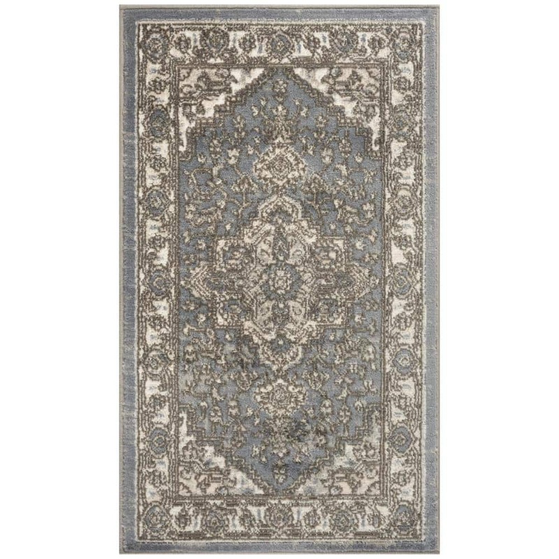 Nourison Concerto Blue 2 ft. x 4 ft. Center medallion Transitional Area Rug 142004