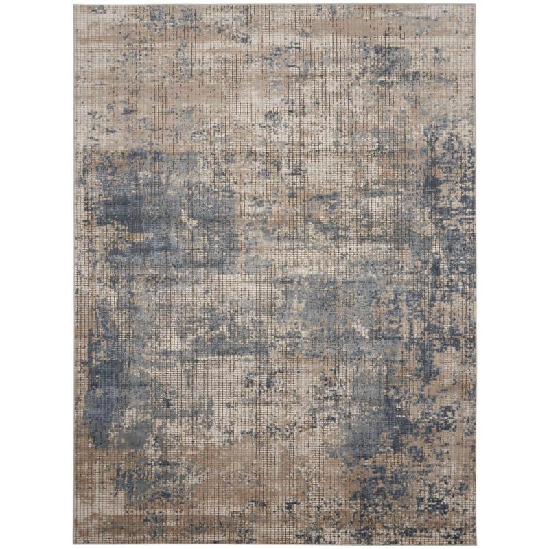 Nourison Concerto Blue/Beige 8 ft. x 10 ft. Abstract Modern Area Rug 748812
