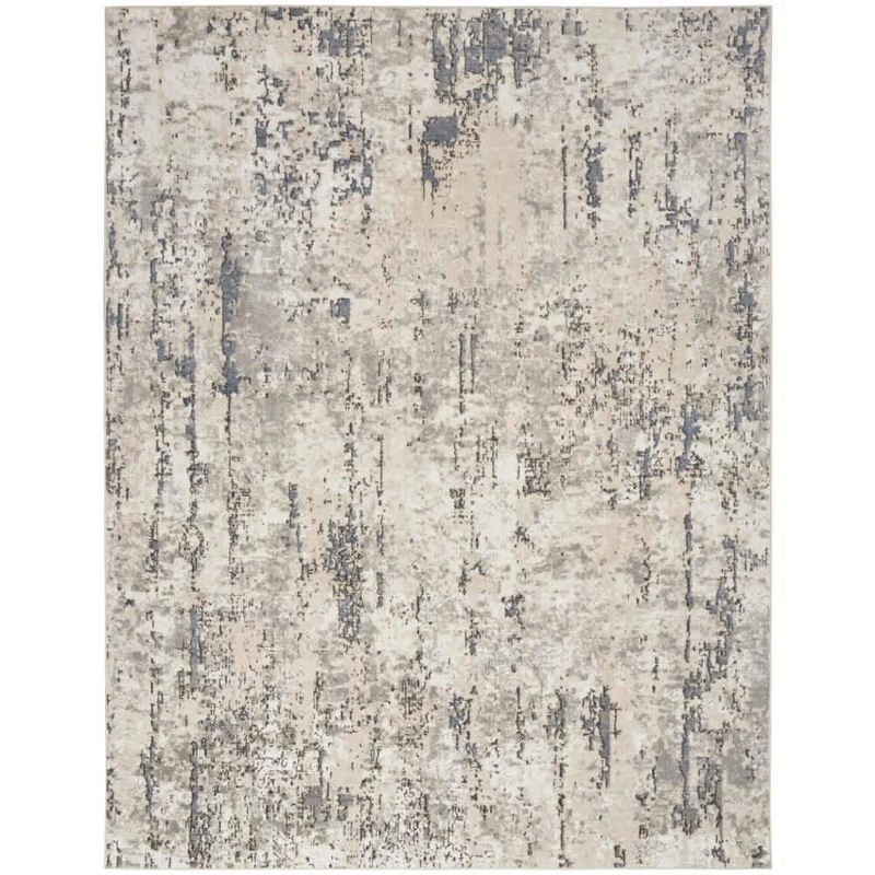 Nourison Concerto Ivory Blue Grey 5 ft. x 7 ft. Abstract Contemporary Area Rug 933577
