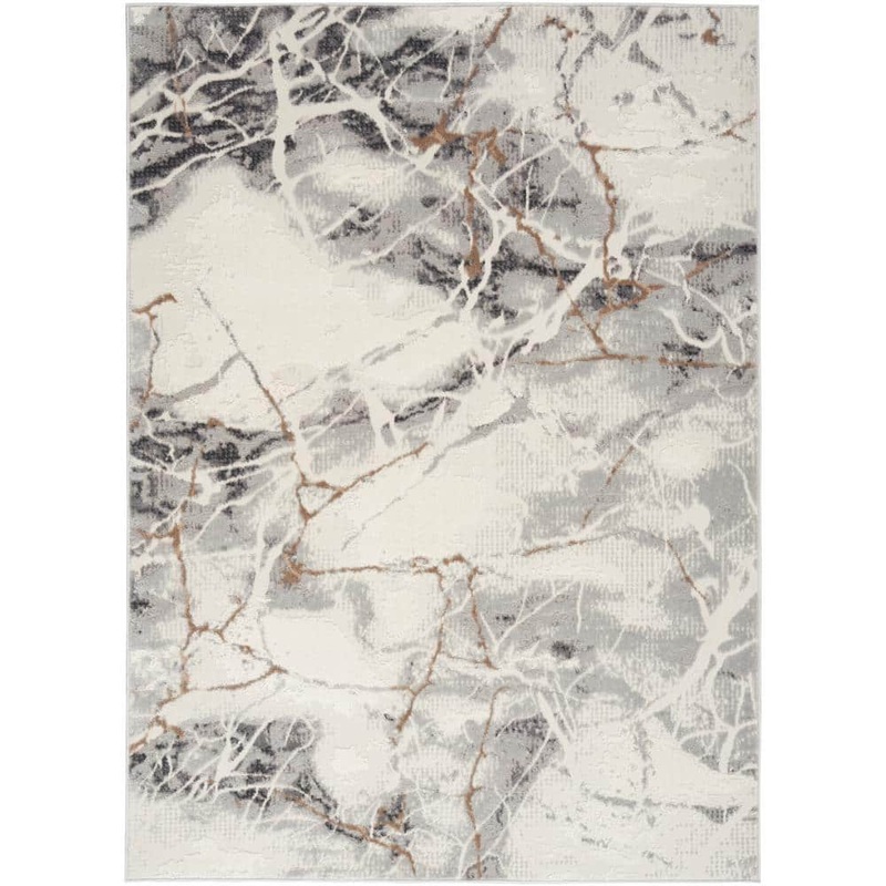 Nourison Elation Ivory/Grey 8 ft. x 10 ft. Contemporary Area Rug 029003