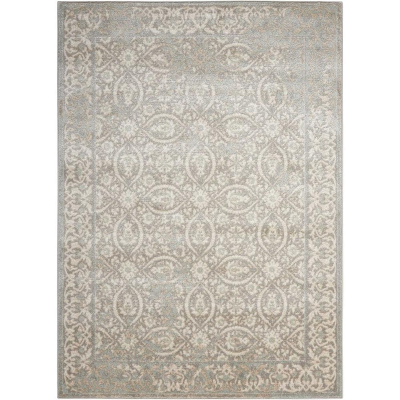 Nourison Euphoria Grey 7 ft. x 10 ft. Geometric Traditional Area Rug 366399