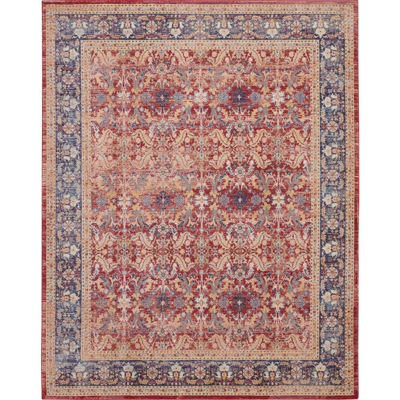 Nourison Global Vintage Red/Multicolor 9 ft. x 12 ft. Persian Vintage Area Rug 457868