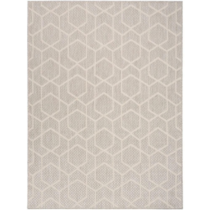 Nourison Horizon Grey 4 ft. x 6 ft. Indoor/Outdoor All-Over Design Contemporary Area Rug 126332