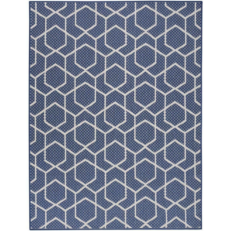 Nourison Horizon Navy 4 ft. x 6 ft. Indoor/Outdoor All-Over design Contemporary Area Rug 126516