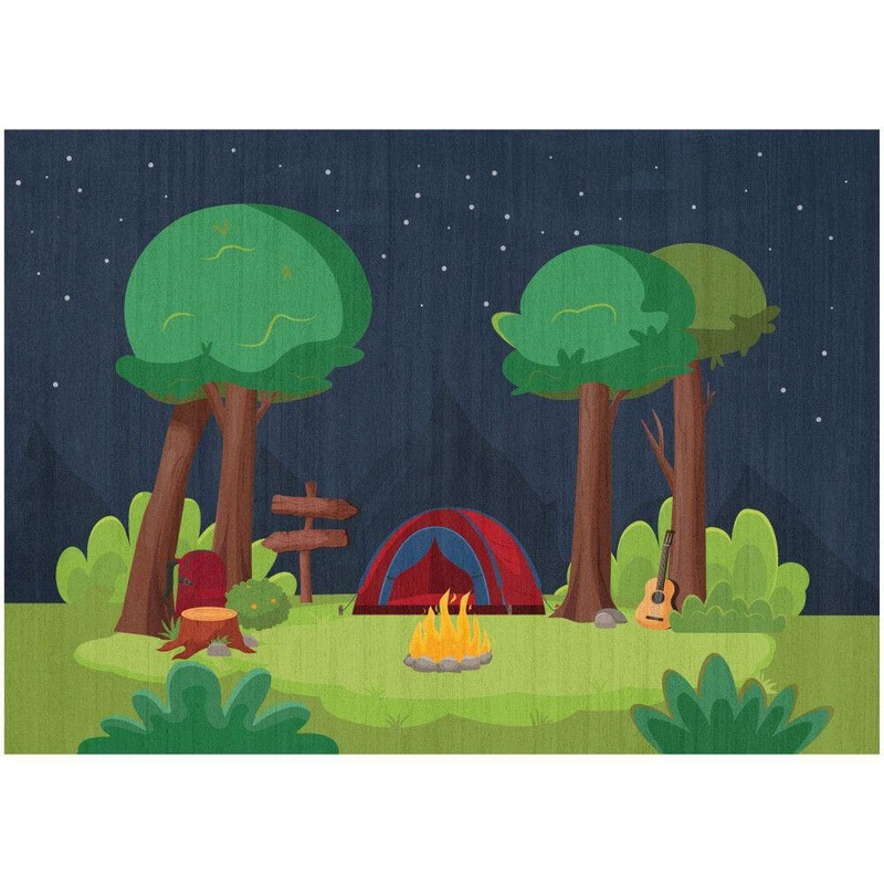 Nourison Imagination Navy Multicolor 5 ft. x 7 ft. Graphic Contemporary Area Rug 134429